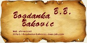 Bogdanka Baković vizit kartica